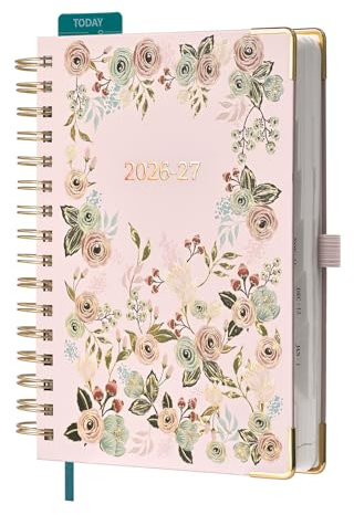 BEZEND Agenda Journalier 2026 2027 Scolaire A5 Spirale 21 x 15,5 cm 12 Mois