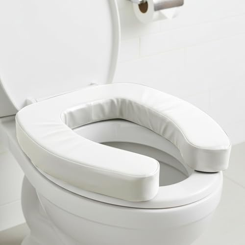 Rehausseur de WC souple de 5 cm, coussin de siège de toilette imperméable en mousse haute densité, rehausseur universel pour personnes âgées et après une opération de hanche, aide confortable à se