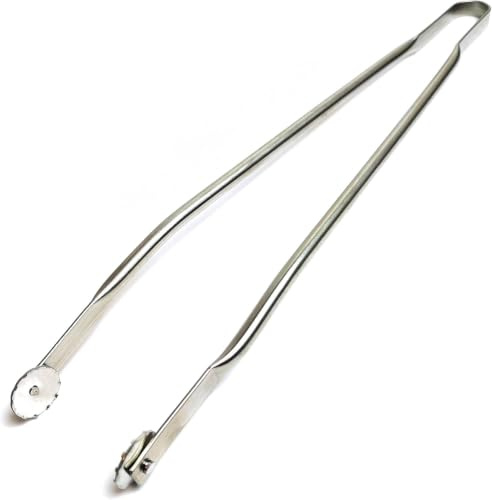 Pinzas de barbacoa de acero inoxidable de grado alimenticio de 50 cm con ruedas giratorias, mango extra largo, pinzas para parrilla al aire libre, carne, verduras
