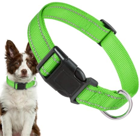 Reflexhalsband för husdjur, hundhalsband i nylon Reflekterande Justerbar | Justerbart katthalsband för små hundar, , olika hundar