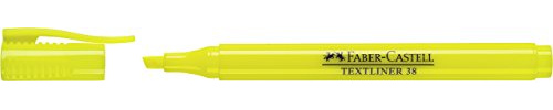 Faber-Castell 157707 – Textmarkör Textliner 38, i pennform med klämma, gul