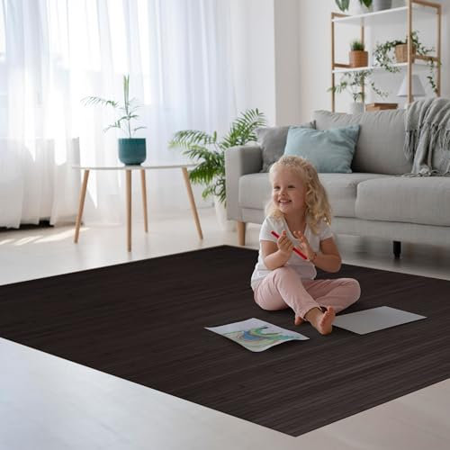 DE-COmmerce Alfombra Bambú Massive, 17mm Endurecido Tiras La Nueva Generación Sin Alfombra Ribeteada Alfombra Salón Cocina Ebony, 140x200 cm