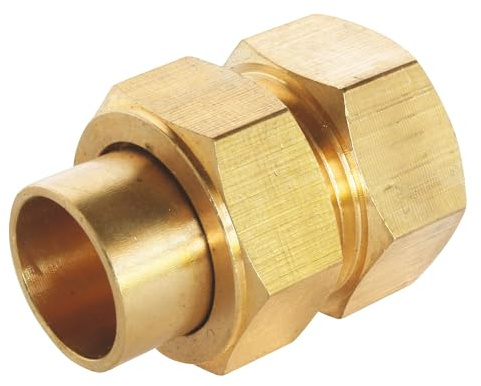 SOMATHERM FOR YOU, Raccord laiton à souder 3 pièces Ø22 - Union droit femelle 26/34 pour tube cuivre - Idéal pour plomberie et réseaux d'eau sanitaire ou chauffage | Facilitez pose et maintenance grâce à ce raccord union 3 pièces démontable, en laiton durable.