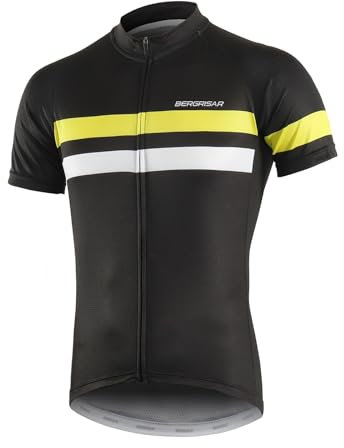 BERGRISAR Radtrikot Herren Kurzarm Rennrad Fahrrad Trikots, 8001gelb, Klein