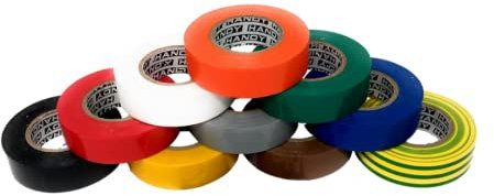 EKNA Isolierband farbig Set - 8x Electrical Tape - Isolierband Wasserdicht - Isolierband Set - Isolierband bunt - Iso Tape - buntes Isolierband 8 Rollen á 20m x 19mm