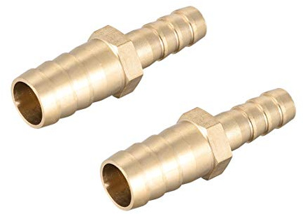 sourcing map Conector Manguera de Lengüeta, Reductor de Latón Recto, Reductor Manguera, Adecuado para Tubería de Diámetro 12mm a 8mm, Adaptador Manguera, 2 Piezas