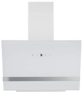 Respekta Dunstabzugshaube kopffrei / Dunstabzugshaube schräg 60 cm / Metallgehäuse mit Glasschirm in Weiß / Abluft - und Umluftfunktion / CH24060WAM / A / 54 – 67,5 dB