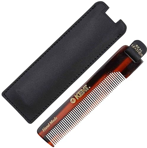 Kent NU22 Handmade All Fine Tooth Pocket Comb for Men, Women and Kids, Hair Comb Straightener for Everyday Grooming Styling Hair, Beard and Mustache, Saw Cut and Hand Polished, Made in England