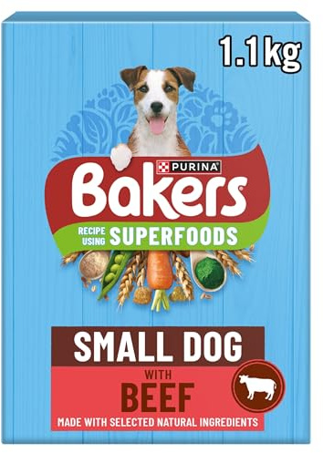 BAKERS Superfoods Small Dog Adult Dry Dog Food Beef 1.1kg (Pack of 5)