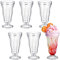 Mezchi Confezione da 6 bicchieri in acrilico per frappè, 425,2 g, trasparente, vecchio stile, bicchieri per gelato, bicchieri in plastica per fontana Pina Colada, ideali per succhi, bevande tropicali,
