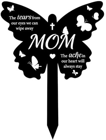 FREEBLOSS Piquets commémoratifs en acrylique - Plaque commémorative en acrylique - Ornements de cimetière en forme de papillon - Plaque commémorative personnalisée pour grand-mère