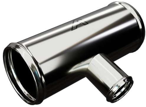 45mm (1.75 Inch) OD Aluminium T Piece 3 Way Hose Connector with 25mm (1 Inch) Outlet
