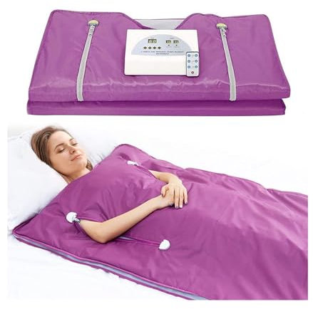 Infraröd bastufilt Fettförbrännande bastufilt, Body Detox Oxford-tyg Uppvärmningsbastufilt for hemspaterapi Skönhetssalong (blixtlåsstil) för hemavkoppling(Purple)
