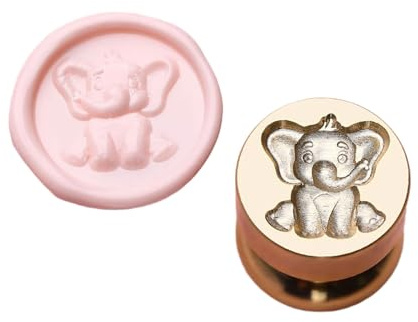 Ukbzxcmws Sceau de cire éléphant - Tampon en laiton - Pour scrapbooking, mariage, fête de fiançailles, invitation