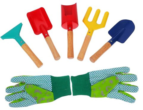 BESPORTBLE Herramientas De Jardinería para Pala De Jardinería y Rastrillo De Metal para Plantar Flores y Desherbar El Jardín Incluye Tenedor y Pala Pequeña De Jardín