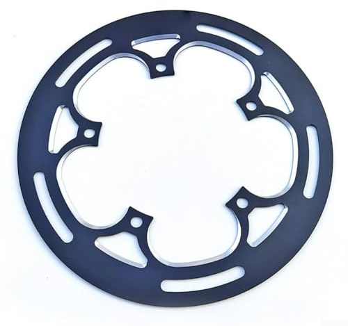 Jotekonoby Protection de plateau de vélo en alliage d'aluminium de 130 mm compatible avec 50T, 51T, 52T, 53T, 54T, système de chaîne simple, 2 mm d'épaisseur (noir)