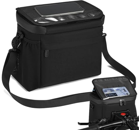 Kustimantu Borsa anteriore per bicicletta, borsa termica grande per manubrio - portatile con isolamento termico, zaino freddo di grande capacità per spuntini