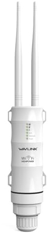 Extensor WiFi para Exteriores, Banda Dual de 2,4+5 GHz con Puerto Ethernet, Punto de Acceso PoE Exterior Resistente a la Intemperie, repetidor inalámbrico y Amplificador de señal de 2 Antenas.