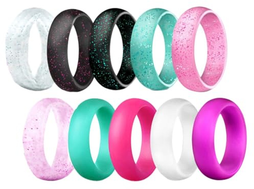 Generiska ringar för duschdraperi tunn och stapelbar, gummiband för kärlekspar, souvenirer och aktiva utomhusövningar, 10 ringar per förpackning med ringblommor balsam, 5 tum (12, Plast, Ingen