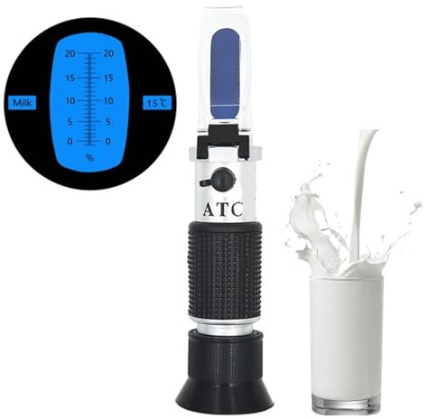 Refraktometer 0-20% Sugar Mjölkmätnoggrannhet ATC Professional Digital Milk Purity Analyzer Tester Handhållen också Rött vin och honung