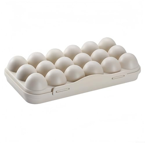 YJDOORPLAY Scatola portatile per uova con 18 griglie, contenitore per uova in plastica con vassoio protettivo per campeggio, escursionismo e uso esterno, materiale PP, 30 x 15 x 6,5 cm, grigio (18