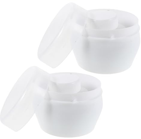 CIYODO Dispensador de Polvos para Bebés con Borla Suave, Estuche Compacto de Color Claro para Viaje y Cambio de Pañales, Contenedor Portátil para Polvos Sueltos, Adecuado para