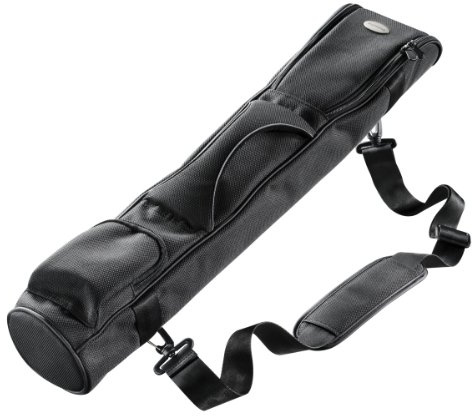 Mantona 18649 Stativtasche gepolstert 63 cm (inkl. Schultergurt) außen schwarz, innen grau, Innenlänge 63cm x 8,5cm Durchmesser, mit Außentasche, attraktives Design und hochwertige Verarbeitung