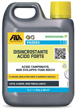 FILA Surface Care Solutions, PHZERO, Detergente Disincrostante Acido Forte, Non Sviluppa Fumi Nocivi, 1L
