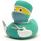 Duckshop I Badeente Chirurg I L8cm I inkl. Quietscheentchen-Schlüsselanhänger im Set I Quietscheente I Geschenk für Ärzte I Präsent medizinisches Personal