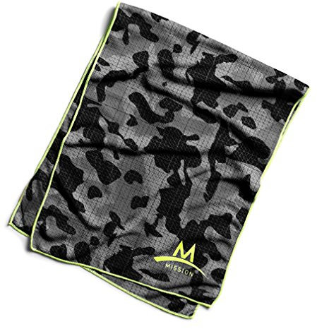 MISSION Kühlendes Handtuch, Unisex-Erwachsene, Enduracool, Camouflage schwarz, Large