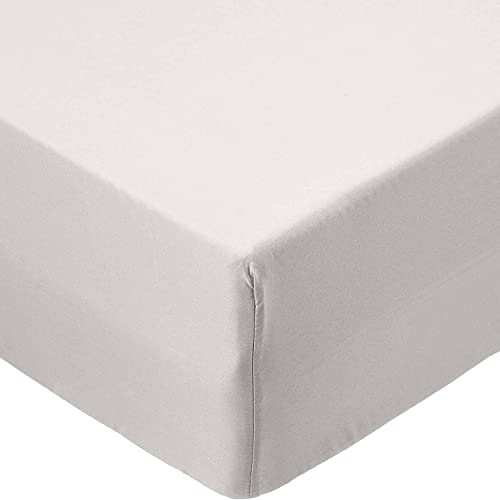 Sábanas bajeras profundas de fácil cuidado, percal sin planchar, 10 pulgadas/25 cm, tamaño king - plateado