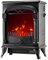 NETTA Electric Fireplace Stove Heater with Log Wood Burner Effect - With Fire Flame Effect, Arch Design, Freestanding Portable, Wood Burning LED Light - 1750-1950 watts