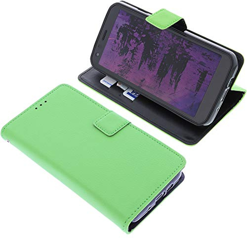 foto-kontor Tasche kompatibel mit CAT S62 PRO Book Style grün Schutz Hülle Buch