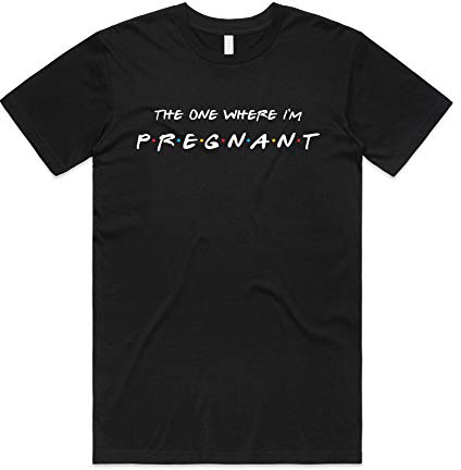 Sanfran Clothing The One Where I'm Pregnant Top Friends New Mum Pregnancy Funny Maternity Gift T-Shirt Extra Large/Black