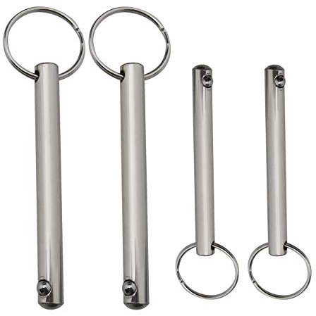 4 pasadores de liberación rápida con anillo de bola de resorte de acero al carbono niquelado Bimini Top Pin - 6 x 60 mm y 8 x 78 mm