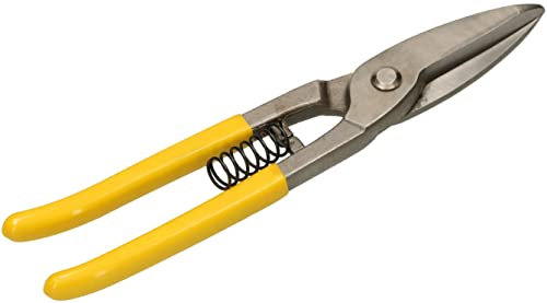 KOTARBAU® Tijera de hojalatero recta 250 mm, Tijeras de chapa forjada en acero CrV, Tijera inzquierda para lámina, Tijera para perfiles laminados, Tijera corta chapa con mango de goma