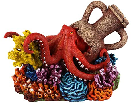 Aqua Della, Anfora con Corallo 3, 15,5 x 10,5 x 9,9 cm, Multicolore, per Pesci