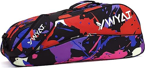 Sport Tent- Schlägertasche wasserdichte Tennistasche Tragbare Squashtasche Große Badmintontasche Racketbag für 6 Schläger Badminton Tennisausrüstung Sport Reisetasche Graffiti Rot