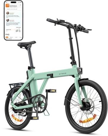 ENGWE Velo Electrique Homme-vélo électrique Batterie 36V 9.6Ah jusqu'à 80 km, vélos électriques Moteur 250W Max 25km/h, Velo Electrique Pliable Pneus 20 * 1,95 Pouces, P20 (Vert)