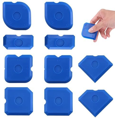 10 Piece Silicone Tool Set for Caulking and Sealing - Portable Smoothing Tools for Bathroom, Kitchen, and Window Projects