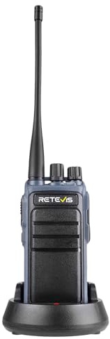 Retevis C64 Röststyrning Walkie Talkies, Hög Effekt 2-Vägs Radio Lång Räckvidd för Vuxna, 2500mAh, Typ-C, VOX, Brusreducering, Uppladdningsbara Handhållna Radio för Cykling, Klättring (Svart, 1st)