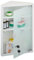 Relaxdays Medizinschrank, 3 Fächer, HxBxT: 45 x 30 x 17,5 cm, abschließbar, Stahl, Glastür, Eck Apothekenschrank, weiß