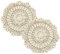 2 Stück Handgefertigte Tischsets, Rund Gehäkelt Spitzendeckchen, Baumwolle Gewebte Platzsets, rutschfest Hitzebeständige Platzdeckchen für Küche, Esszimmer und Party Tisch Dekoration (Beige: 20 cm)