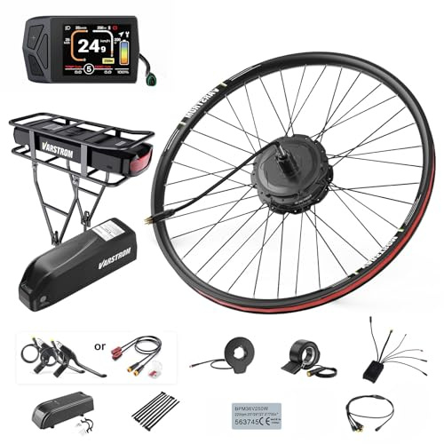 Varstrom 125 EVH 125 XVH Kit de Conversión para Bicicleta Eléctrica – Motor de Buje Trasero 48 V 448 RPM con Controlador Mejorado, Pantalla, Sensor Pas y Batería Opcional – Kit EBike para Ciudad