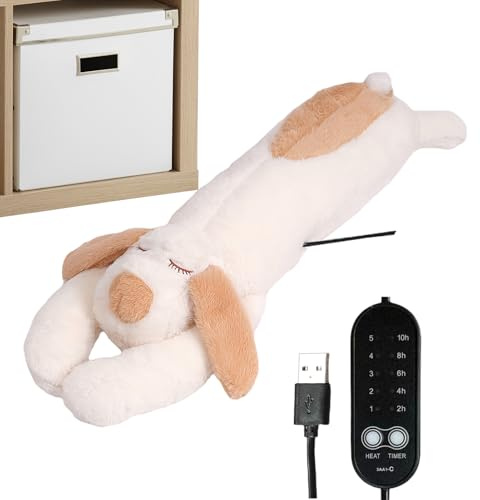 Heat Pad Stuffed Animal | Heatable Adorable Dog Plush,USB Electric Stuffed Animal with Automatic Shut-Off Adjustable Temperature Heating Pad for Shoulder Neck Back Belly Comfort Girls Kids Adults