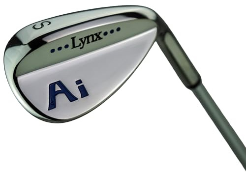 Lynx Junior Ai Blue Sand Wedge, Right Hand Junior Golf Club 45-48”, Stainless Steel SW for Bunkers, Chips & Soft Landings (For Height 1.14-1.22m)