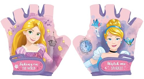 sarcia.eu Disney Princess Guantes Protectores para niños para Bicicletas y patinetes, Cierres de Gancho y Bucle, para niñas (Disney Princess)