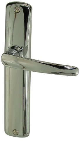 DT 2000 204010 Poignées de porte sur plaque Blois zamak sur acier chrome sans trou 165