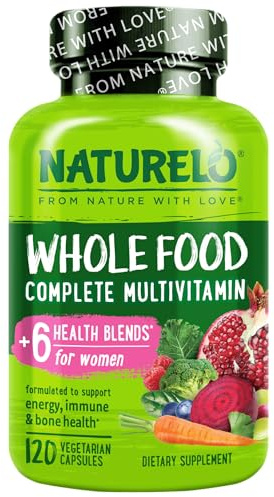 NATURELO Whole Food Multivitamin for Women - with Vitamins, Minerals, & Organic Extracts - Supplement for Energy and Heart Health - Non GMO - 120 Vegan Capsules