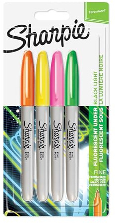 Sharpie Permanent-Marker, feine Spitze 4 Stück Assorted Neon Colours